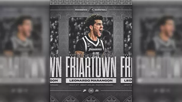 Leonardo Marangon Welcome to Friartown height six feet seven inches tall, weight two hundred five pounds, position forward