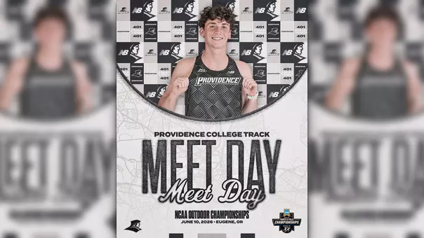 A graphic featuring Elliott Pugh for the Outdoor Track and Field Championships