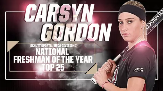 Carsyn Gordon Named NFCA National Freshman Of The Year Finalist