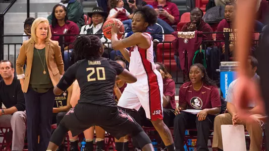Second-Half Defenses Ignites Women’s Hoops to Road Win