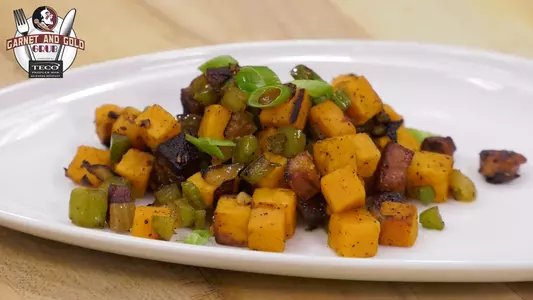 Garnet and Gold Grub Episode 9: Sweet Potato Hash