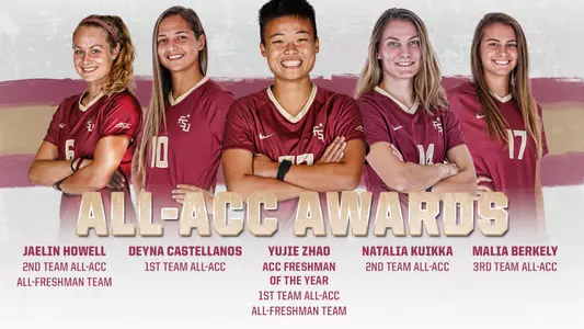 Yujie Zhao Named ACC Freshman Of The Year; Five Noles Honored