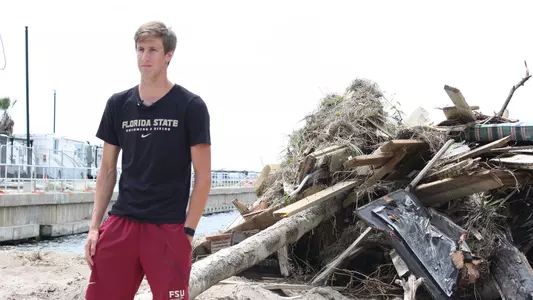 Butkovich Leads FSU Student-Athletes in Clean Up Efforts