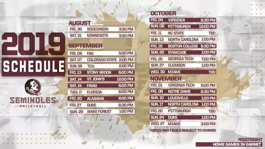 Volleyball Announces 2019 Schedule
