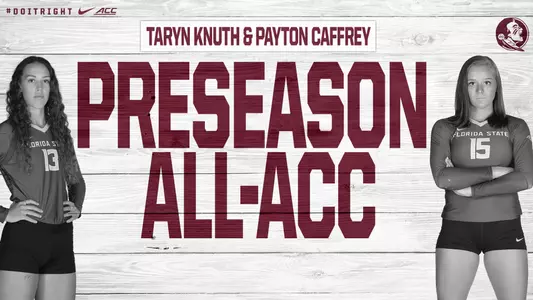 Knuth, Caffrey Earn Preseason All-ACC Honors; Volleyball Picked To Finish Second In ACC