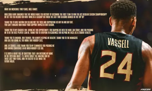 Vassell Enters His Name For 2020 NBA Draft