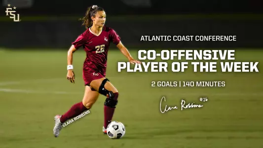 Robbins Earns ACC Co-Offensive Player of the Week