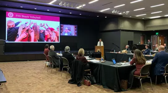 SAAC President Addresses Board of Trustees