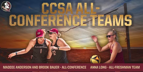 Beach Volleyball Earns Three All-Conference Honors Prior to CCSA Championships This Weekend