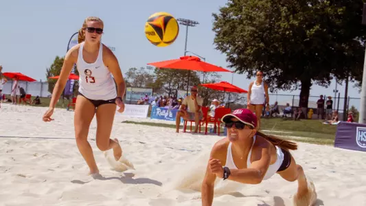 Beach Volleyball Sweeps LSU on Day 1 of CCSA Championships