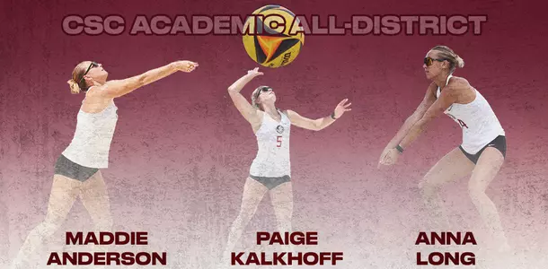 Three From Beach Volleyball Named to CSC All-District Academic Team