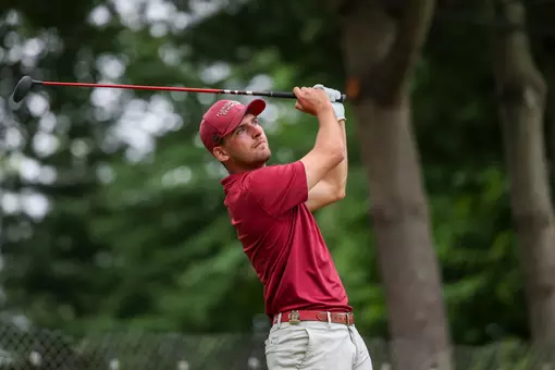 Jack Whaley watches his tee shot at the tenth hole during the finals of the 2026 U.S. Amateur at Merion Golf Club in Ardmore, Pa. on Sunday, Aug. 16, 2026. (Dustin Satloff/USGA)