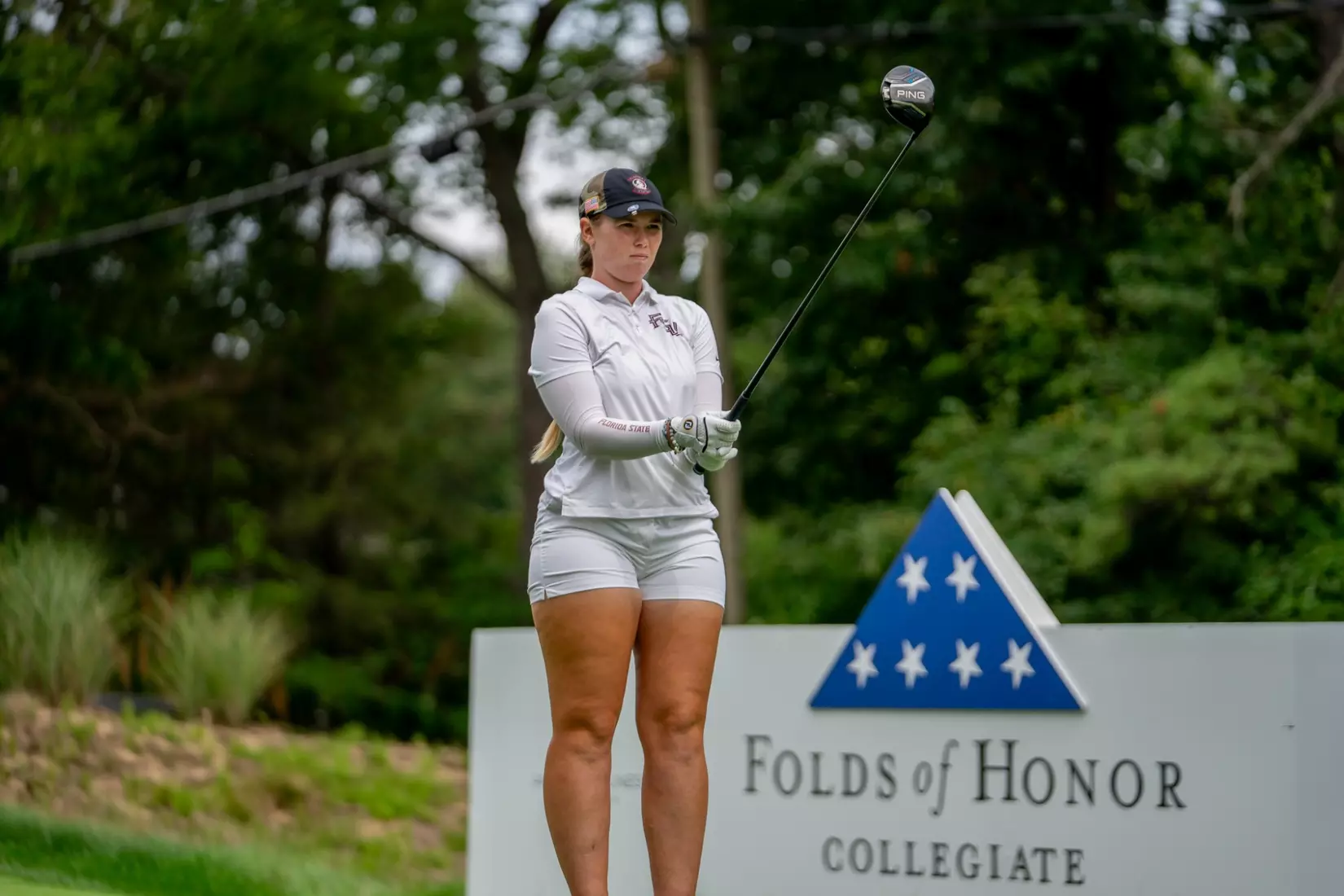 Florida State shot two-over 290 in round two of the Folds of Honor Collegiate, putting the Seminoles in third heading into the final round.