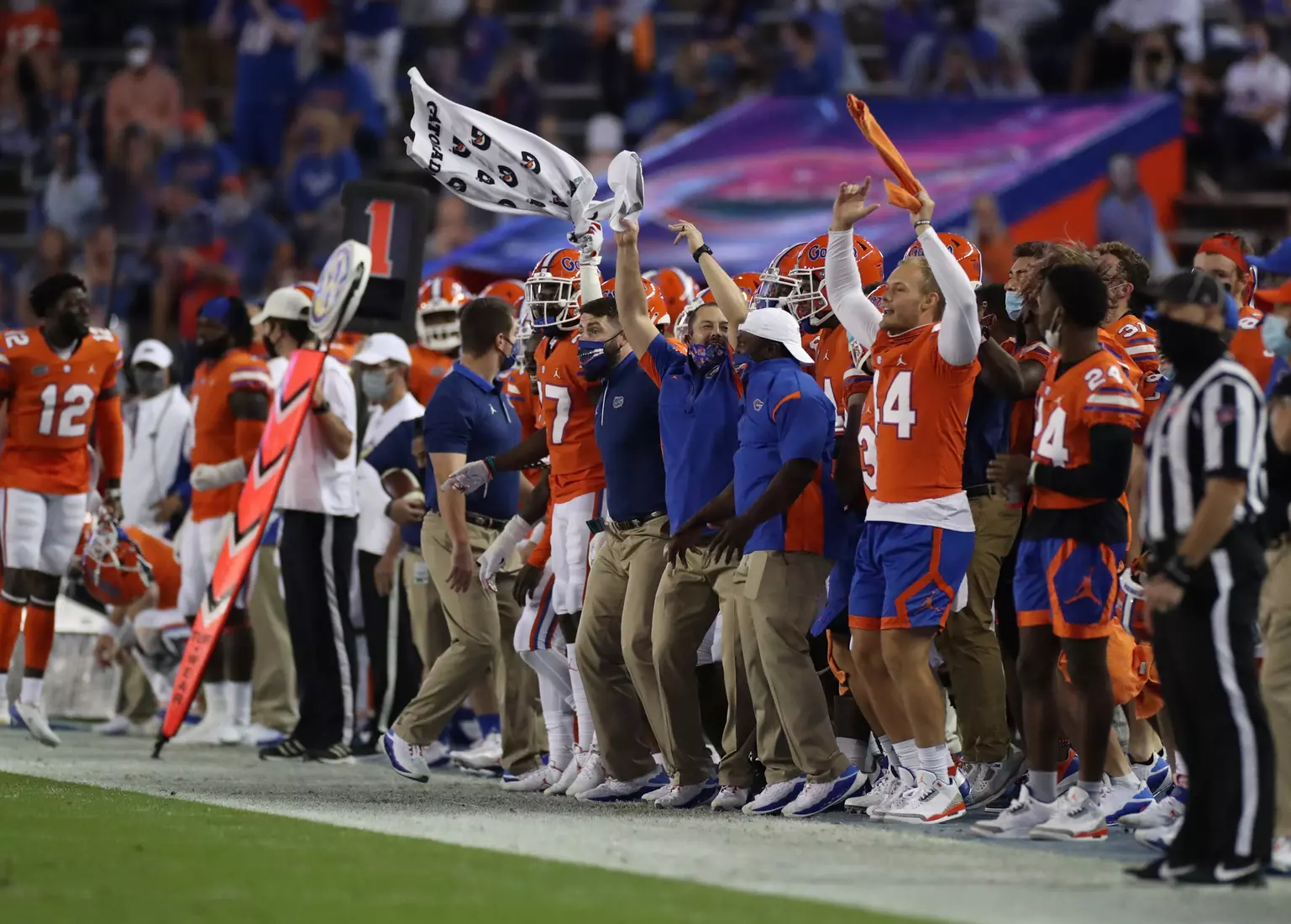 Scenes from the Gators' 63-35 win against the Razorbacks at Ben Hill Griffin Stadium