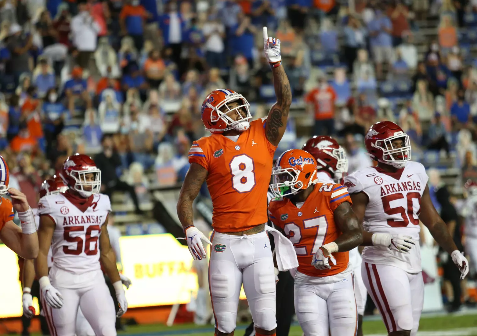 Scenes from the Gators' 63-35 win against the Razorbacks at Ben Hill Griffin Stadium