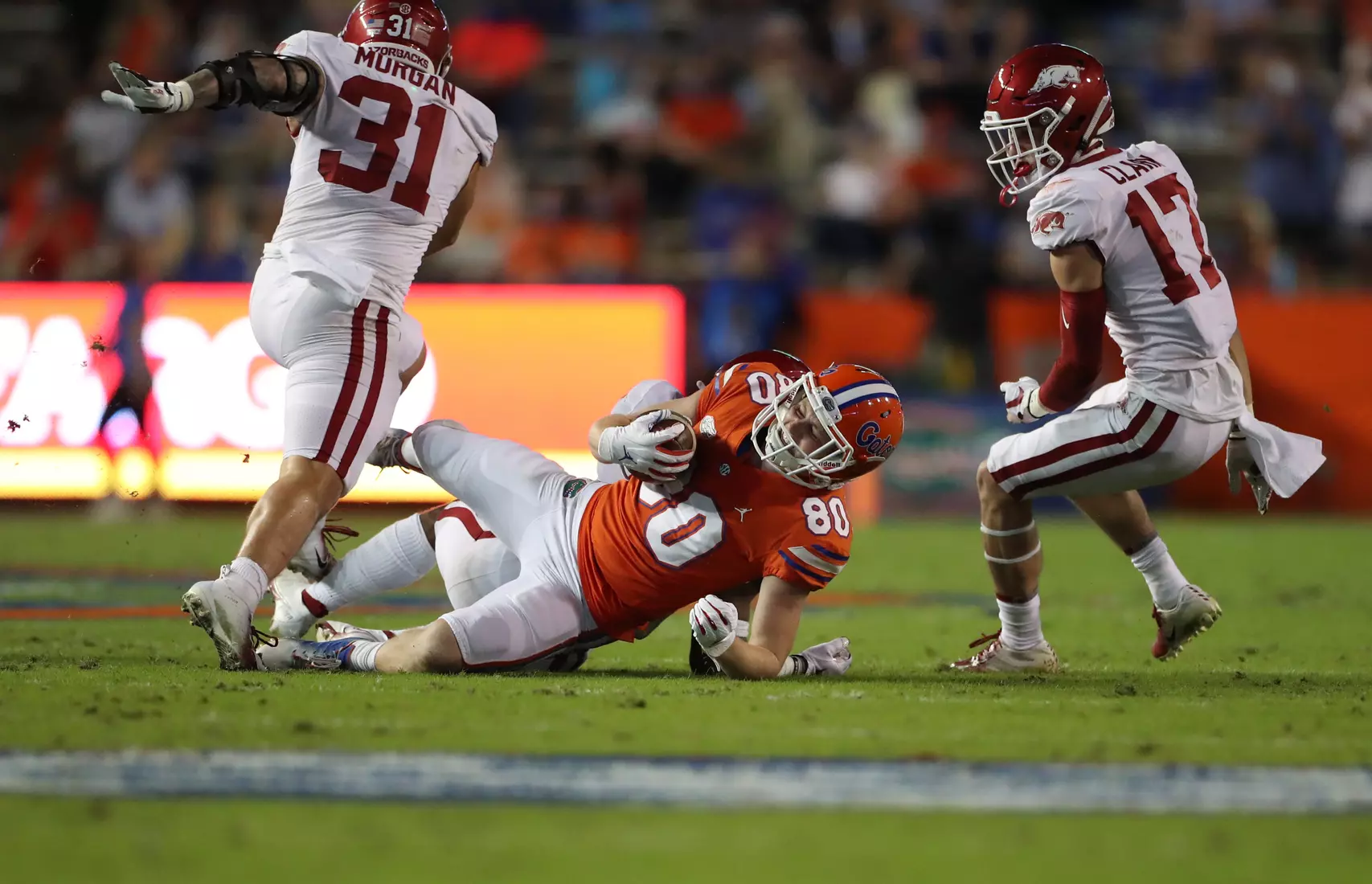 Scenes from the Gators' 63-35 win against the Razorbacks at Ben Hill Griffin Stadium