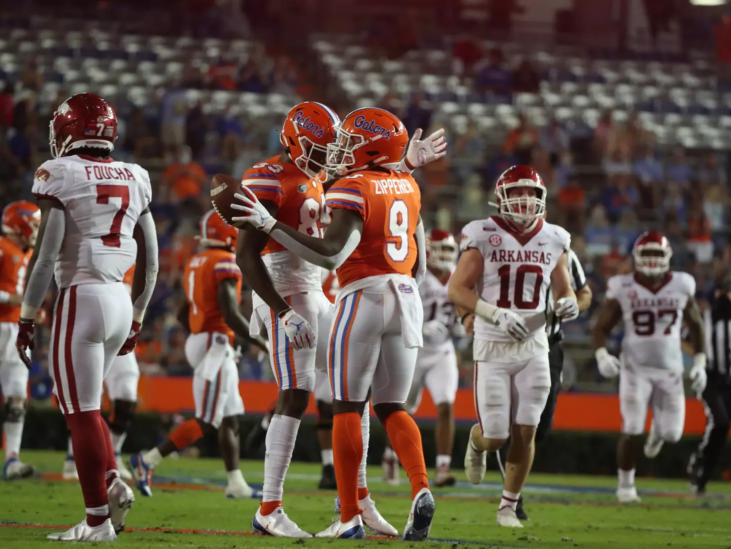 Scenes from the Gators' 63-35 win against the Razorbacks at Ben Hill Griffin Stadium