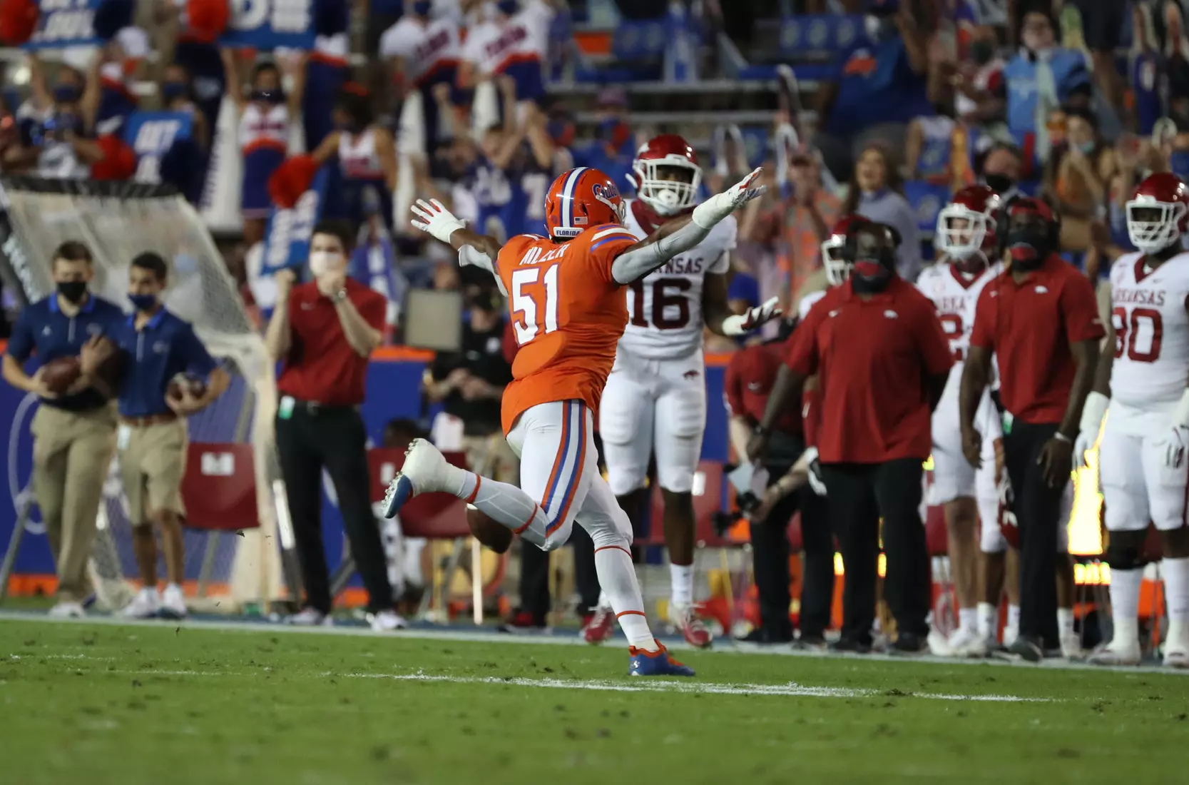 Scenes from the Gators' 63-35 win against the Razorbacks at Ben Hill Griffin Stadium