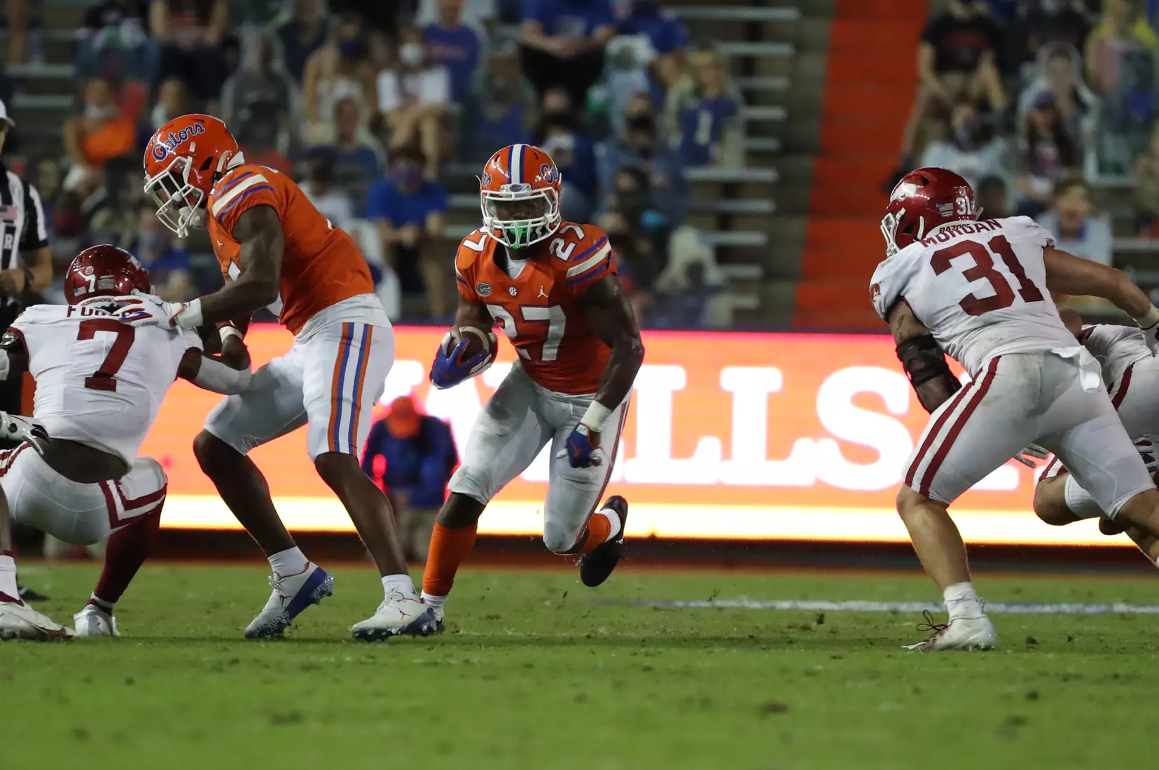 Scenes from the Gators' 63-35 win against the Razorbacks at Ben Hill Griffin Stadium