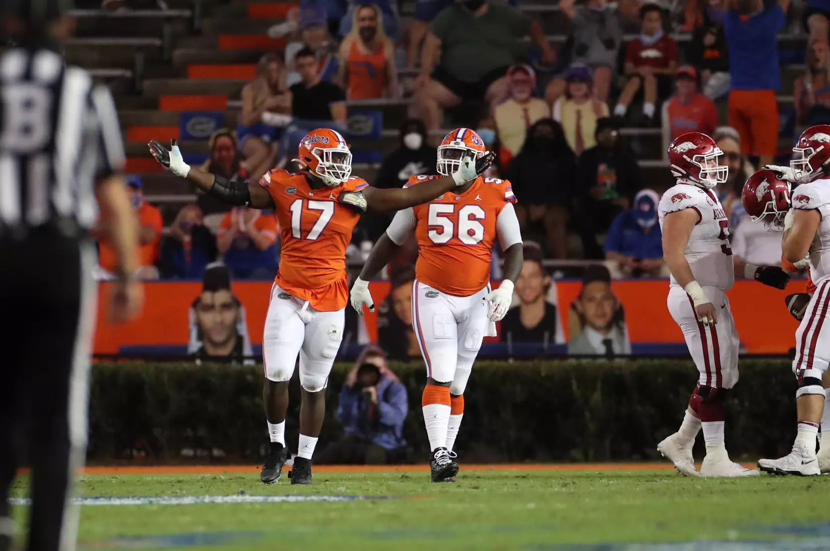 Scenes from the Gators' 63-35 win against the Razorbacks at Ben Hill Griffin Stadium