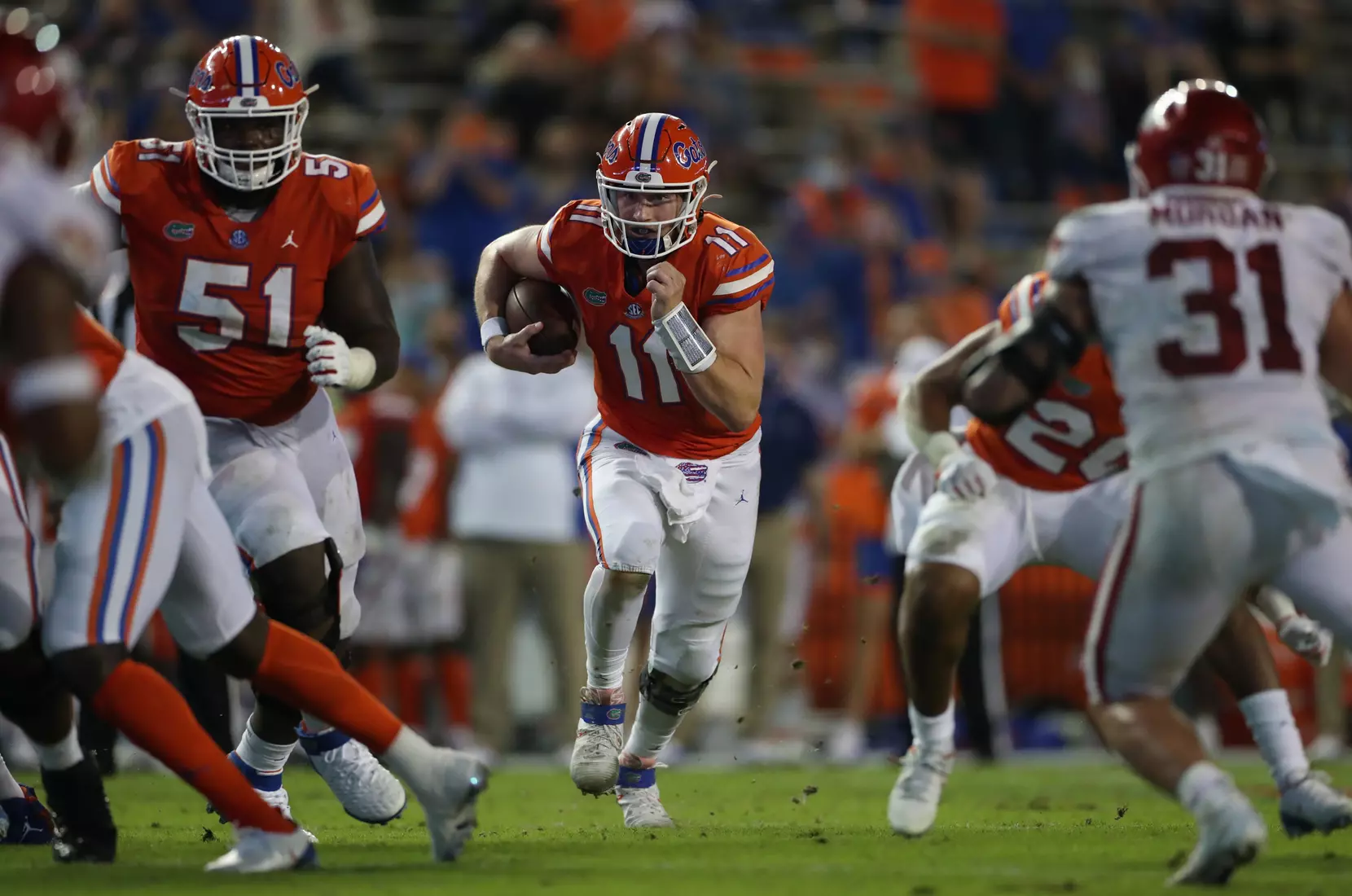 Scenes from the Gators' 63-35 win against the Razorbacks at Ben Hill Griffin Stadium