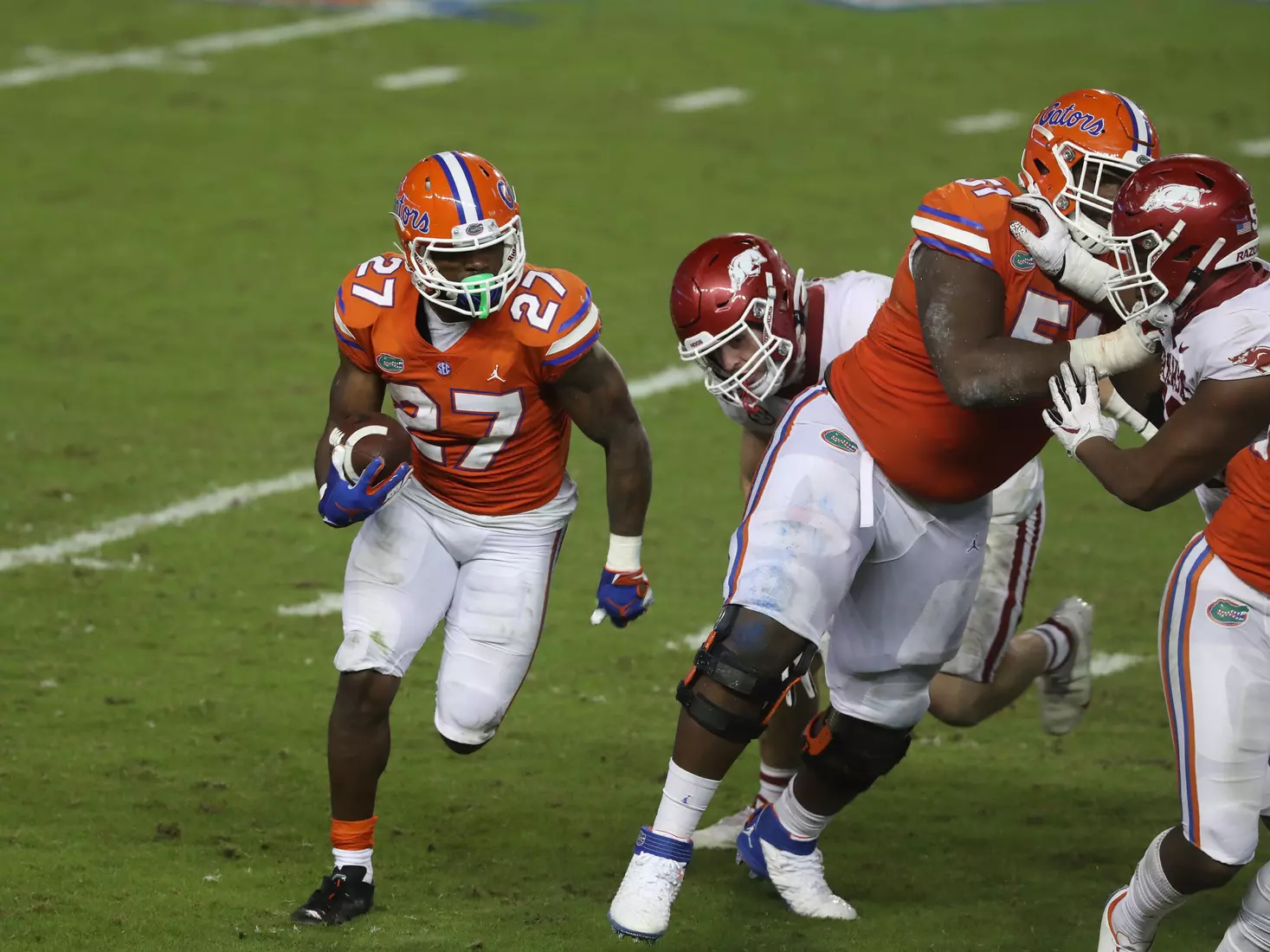 Scenes from the Gators' 63-35 win against the Razorbacks at Ben Hill Griffin Stadium