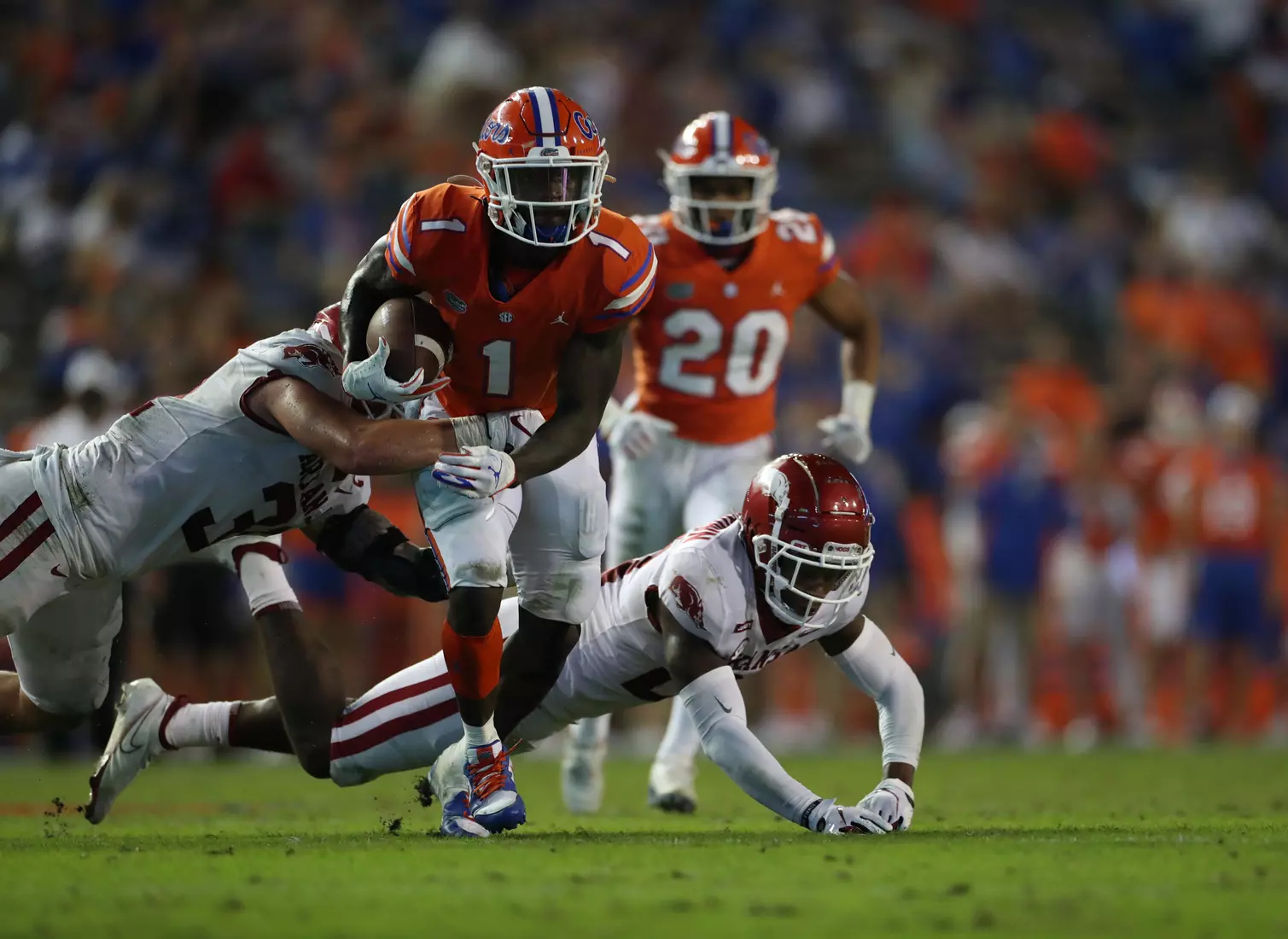 Scenes from the Gators' 63-35 win against the Razorbacks at Ben Hill Griffin Stadium