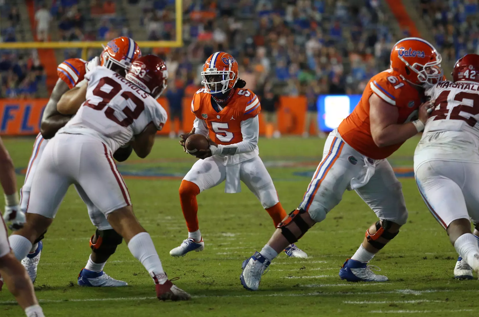 Scenes from the Gators' 63-35 win against the Razorbacks at Ben Hill Griffin Stadium