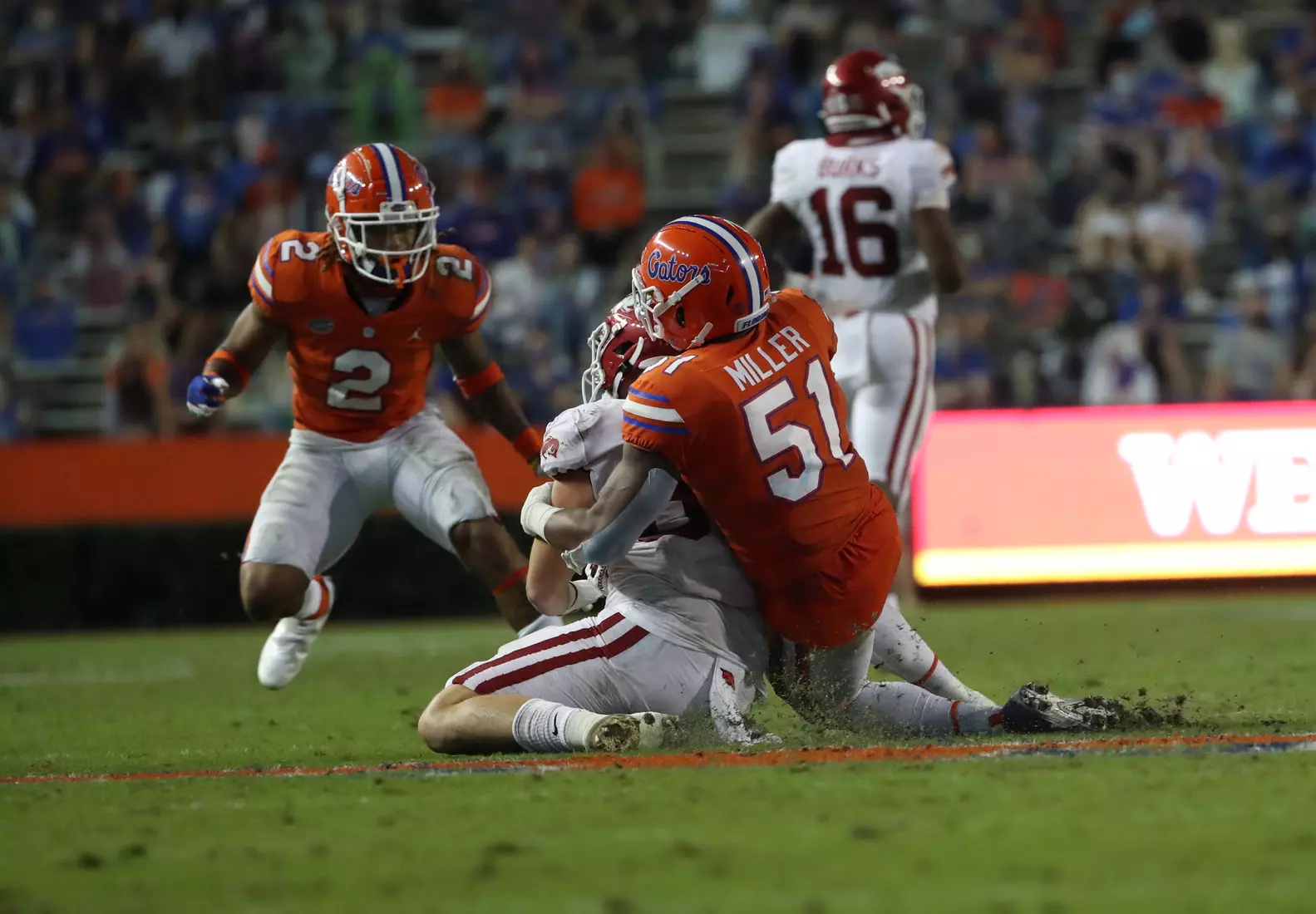 Scenes from the Gators' 63-35 win against the Razorbacks at Ben Hill Griffin Stadium