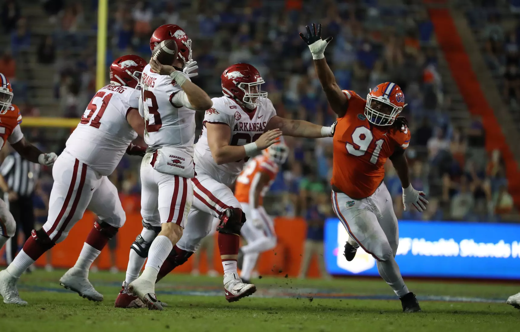 Scenes from the Gators' 63-35 win against the Razorbacks at Ben Hill Griffin Stadium
