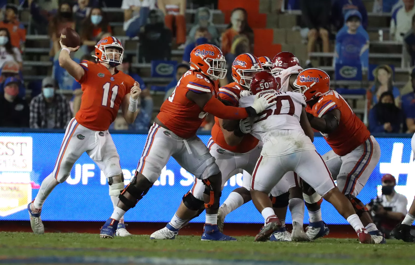 Scenes from the Gators' 63-35 win against the Razorbacks at Ben Hill Griffin Stadium