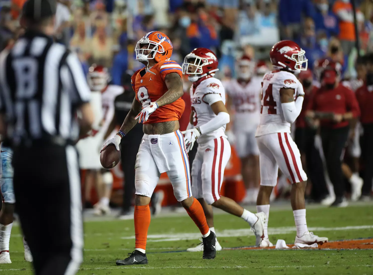 Scenes from the Gators' 63-35 win against the Razorbacks at Ben Hill Griffin Stadium