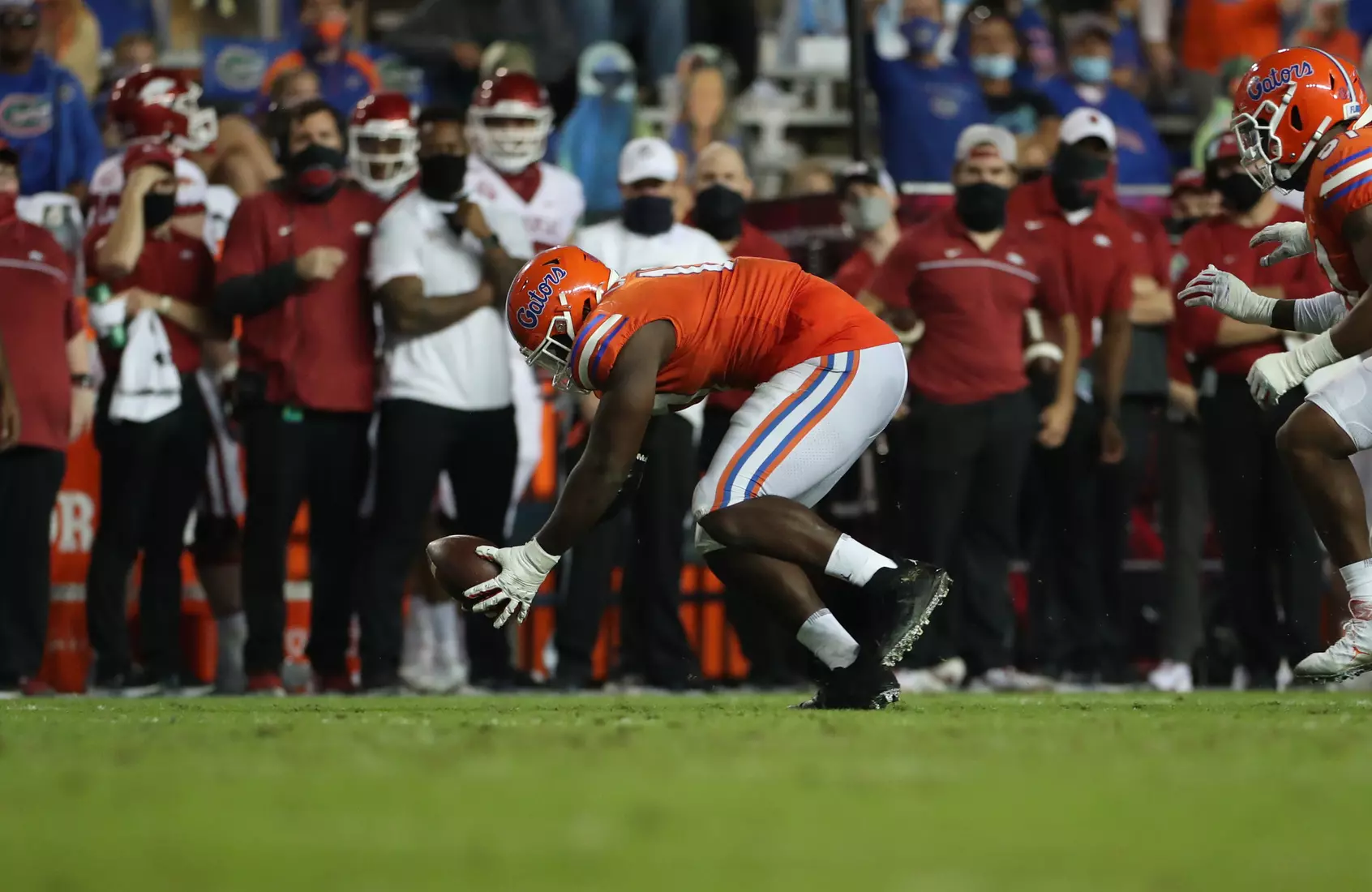 Scenes from the Gators' 63-35 win against the Razorbacks at Ben Hill Griffin Stadium