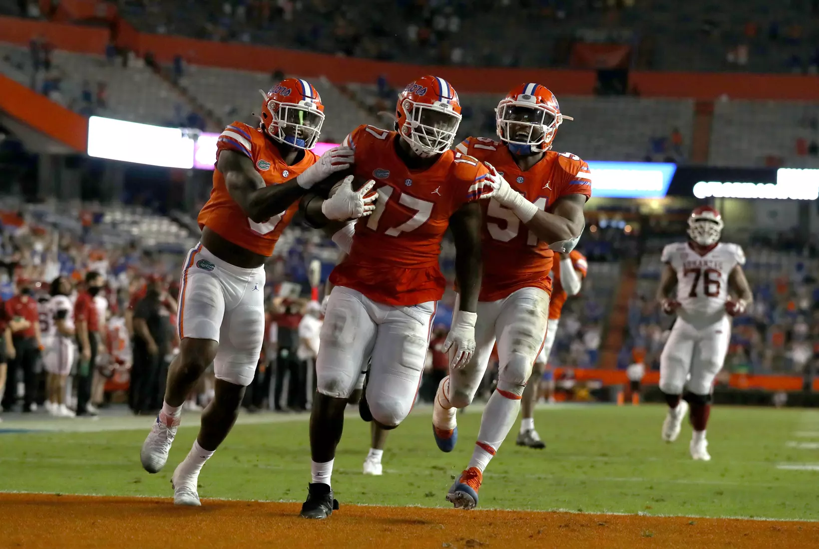 Scenes from the Gators' 63-35 win against the Razorbacks at Ben Hill Griffin Stadium