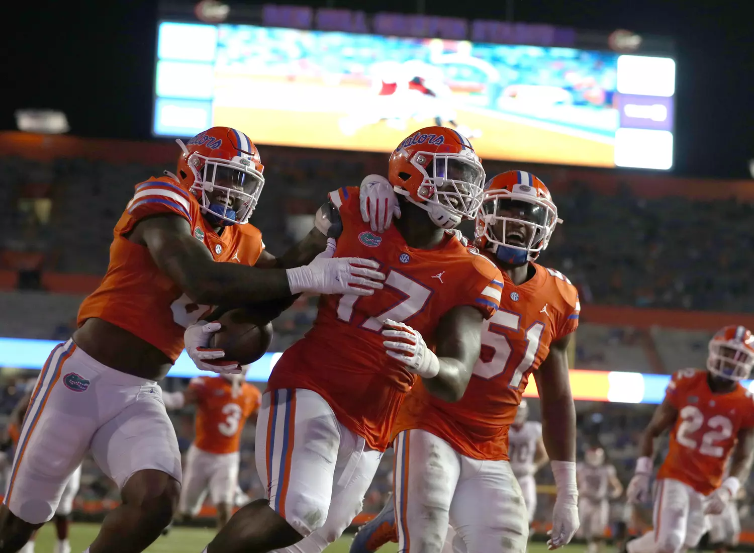Scenes from the Gators' 63-35 win against the Razorbacks at Ben Hill Griffin Stadium