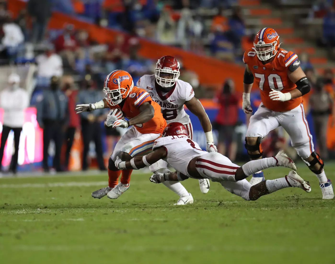 Scenes from the Gators' 63-35 win against the Razorbacks at Ben Hill Griffin Stadium