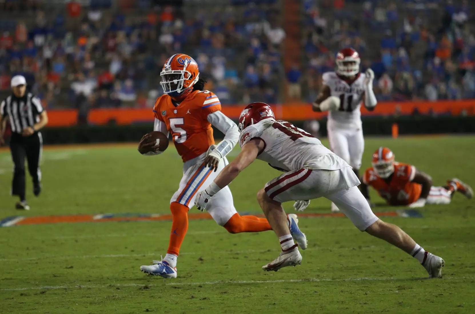 Scenes from the Gators' 63-35 win against the Razorbacks at Ben Hill Griffin Stadium