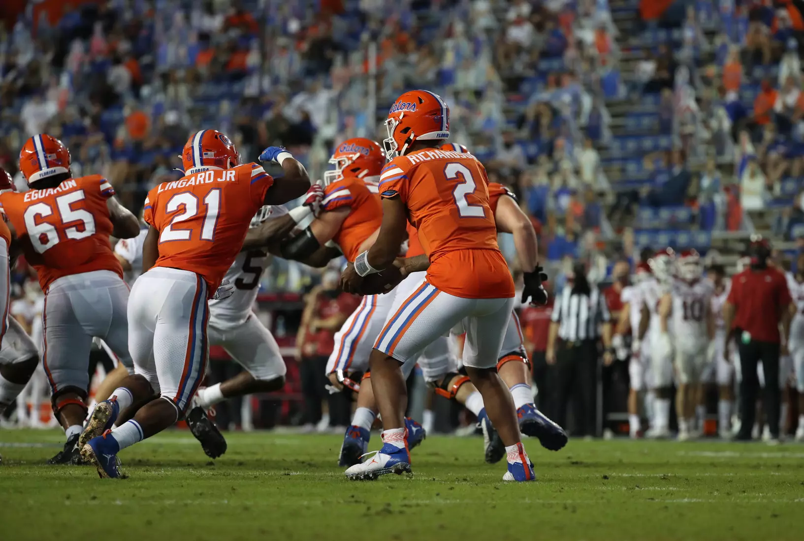 Scenes from the Gators' 63-35 win against the Razorbacks at Ben Hill Griffin Stadium