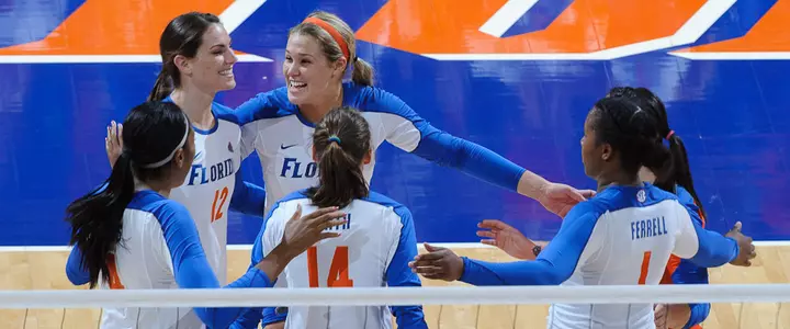 No. 19 Florida Volleyball Fights Back in Fayetteville, Rallies to Win in Five