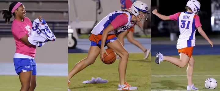 VIDEO: Women's Hoops Takes the Soccer Halftime Challenge