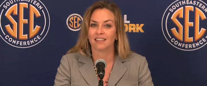 Coach Amanda Butler at SEC Basketball Media Day