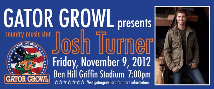 Country Music Star Josh Turner to Perform at Gator Growl 2012