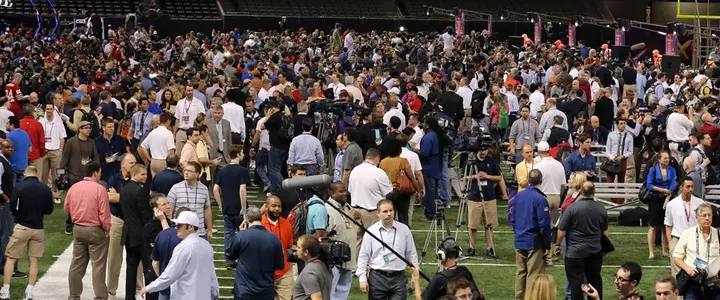 McDonald and Thompson participate in Super Bowl XLVII Media Day
