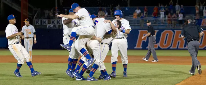 Florida Baseball Works Extra To Defeat Tennessee and Clinch Series, 3-2