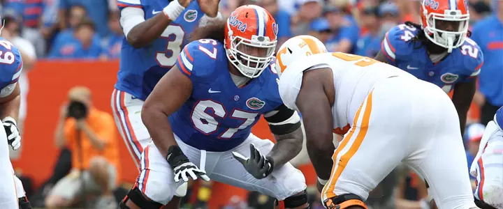 Halapio and Patton on Victorious South Team at 2014 Senior Bowl