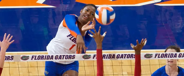 No. 8 Florida Volleyball Tops Arkansas in Straight Sets