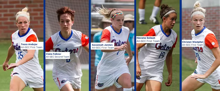 Florida Places Five on All-SEC Soccer Teams