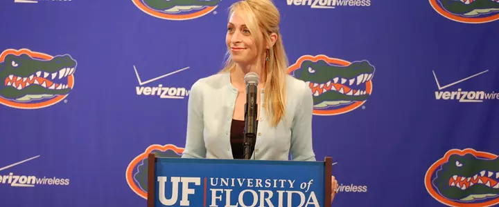 Rhonda Faehn speaks at Monday's All-Sports Press Conference
