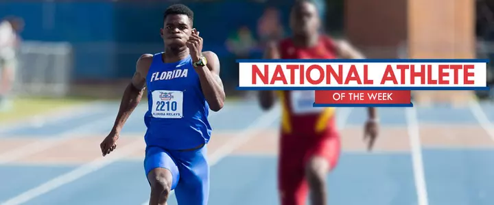 Florida Sprinter Dedric Dukes Tabbed USTFCCCA Division I Men's National Athlete of the Week