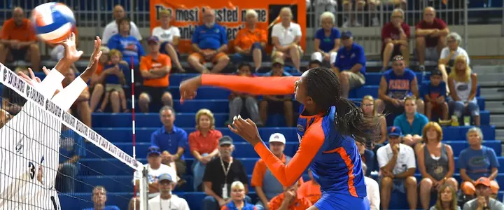 No. 10 Gator Volleyball Sweeps Georgia Southern in Season Opener Behind Alhassan's Stellar Debut